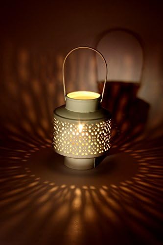 Anasa Decor Round Shape Moroccan Hanging Metal Lantern (12.07 cm x 12.07 cm x 14.61 cm, White)