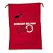 HBlife Personalized Santa Sack,Christmas Gift Bag Cotton Santa Bag with Drawstring Size 19.7 x27.6 Inch (Red)