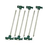 THE UM24 Set of 6 Heavy Duty Tent Pegs - 10" Metal Forged Steel Tent Tarp Stake