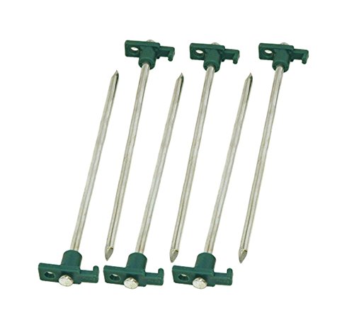 THE UM24 Set of 6 Heavy Duty Tent Pegs - 10" Metal Forged Steel Tent Tarp Stake