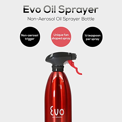 Evo Oil Sprayer Bottle, NonAerosol for Olive and Cooking Oils, 16