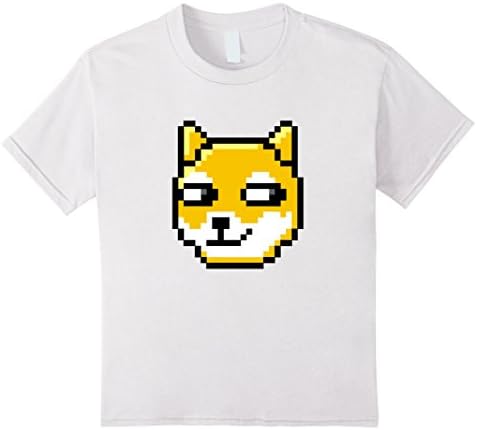 Kids Funny Doge dog smiling cute face emoji T-shirt  4 White