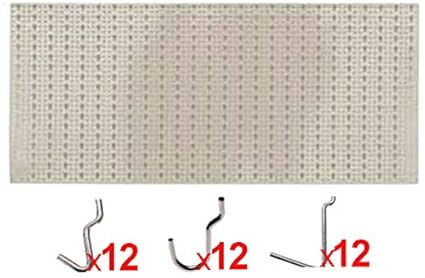 Pannello Forato 50x100 Con 36 Ganci Porta Attrezzi Portautensili Utensili Bianco