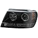 1999-2004 Grand Cherokee Mystery Black Smoked Halo Projector Headlights w/DRL Pair Left+Right 2000 2001 2002 2003