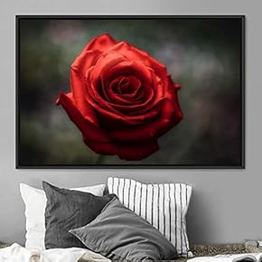 signwin Framed Canvas Wall Art Rose Bohemian Dark...