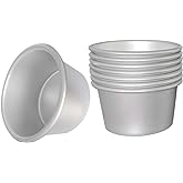 FRIGIIRE Pudding Cups Molds Individual Popover Pan Cupcake Muffin Baking Maker Aluminium 8 Pieces(3.74 x 2 x 2.87 Inch)