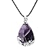 Top Plaza 1x Natural Amethyst Waterdrop Dangle Bead Pendant for Necklace, Purple Crystal Pendant