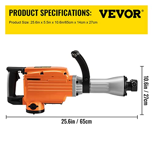 Mophorn 2200W Electric Demolition Hammer Heavy Duty Concrete Breaker