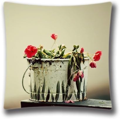 Chair Pillow case Flowers Paint Bucket Personalized Square 18X18 inches" Throw Pillow Case Decor Cushion Covers