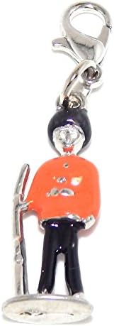 Silver Plated Dangling Clip-on "British Guard" Bead Charm