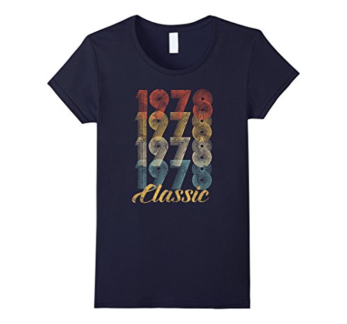 Womens CuteComfy 40th Birthday Gift Vintage 1978 T-Shirt Men Women XL Navy