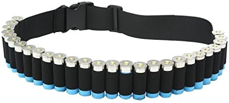 26 Round Shotgun Shell Bandolier Belt -Ammo Holder for Tactical Military Hunting (Black)