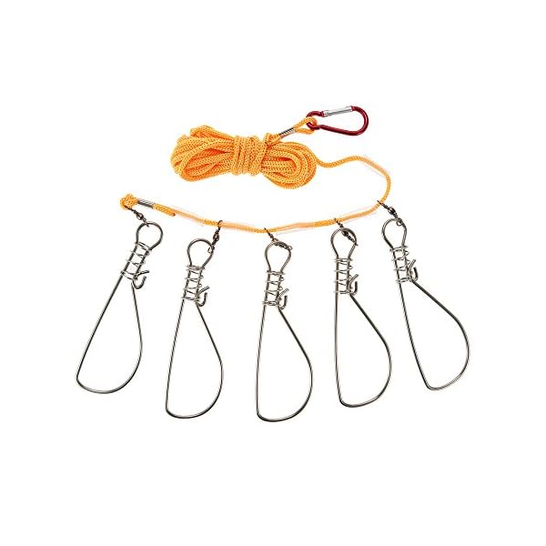 Lixada-5-Snaps-Stainless-Steel-Fish-Stringer-Rope-Lanyard-Fish-Lock-Fishing-Accessories-Tackle-Tool