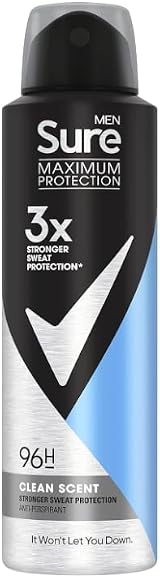 Sure Men 96H Antiperspirant Deodorant Spray 150ml Pack of 6 Fresh Sporty Clean view 2