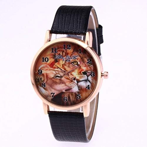 Trendy High Quality Quartz Watch Female Crocodile Pattern Leather Strap Round Dial Quartz Watches Exquisite Workmanship - black