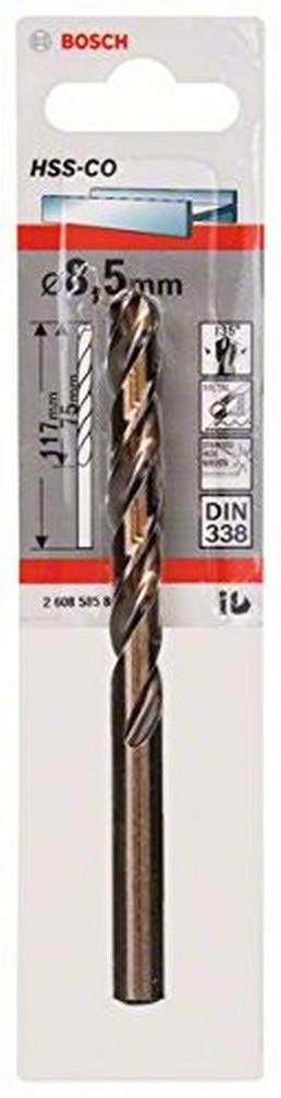 Bosch Accessories HSS-Co Metal Drill Bit (stainless steel, 8.5 x 75 x 117 mm, accessory drill driver)