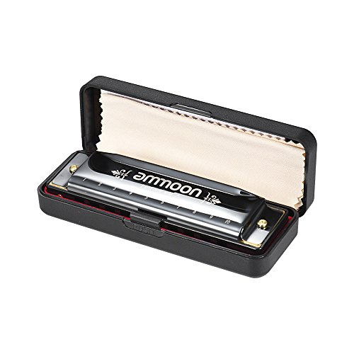 image for ammoon H1004 Portable Blues Harmonica Standard 10 Hole 20 Tone Harmoni