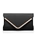 Womens Faux Leather Envelope Clutch Handbag Wristlet Purse Evening Bag With Chain Strap.