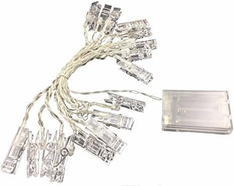 AOHANG 5M 40LED Photo Clips String Lights, Christmas Indoor Fairy String Lights for Hanging Photos Pictures Cards and Memos, Ideal gift for Dorms Bedroom Decoration (40 LED Warm White)