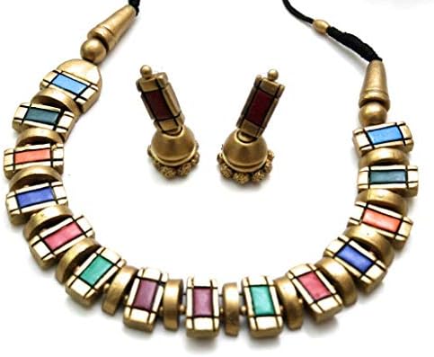 Rachna Terracotta Jewellery ND101 Multicolour Clay Choker for Women