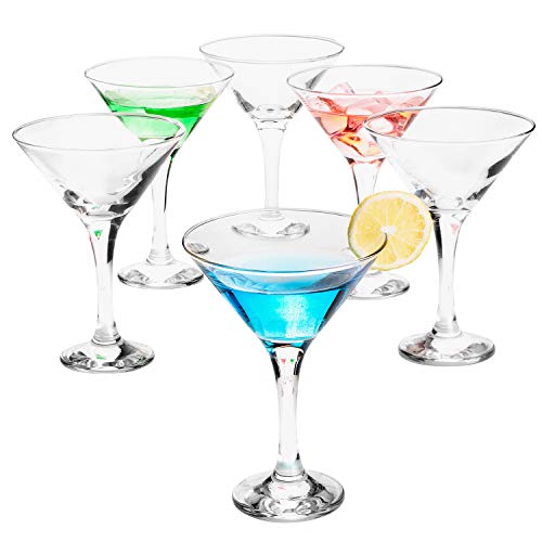 Martini Glasses Set of 6, Classics 6 Piece Martini Set, Perfect