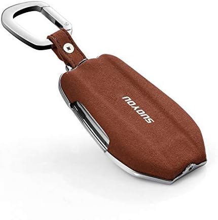 LUOERPI Car Key Case Leather Galvanized Alloy,for BMW 7 6 5 Series 730li 740 G11 G12 G30 X3 X4 X5 I8 2018 2019 Display Key