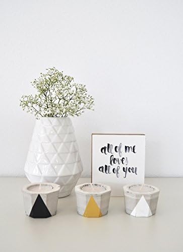 Tea Light Holder Craft Kit Concrete, Black, White, Gold, Do It Yourself DIY Set
