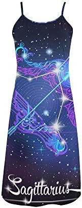 Women's Constellation Zodiac Sign Sagittarius Polyester Casual Slip Dress XXXL