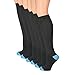 The Right Fit Womens Warm Winter Cotton Compression Boot Knee High Socks- Solid, Size 9-11, Black, 6 Pk