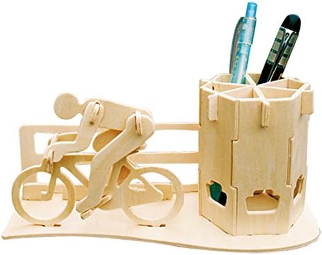 Racing Bicycle Pen Container Jigsaw Puzzle -Smilelove 3D Wooden Puzzle Toy- Home Office Decorative by Smilelove
