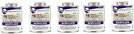 SCIGRIP 16 Acrylic Cement, Low-VOC, Medium Bodied, 1 Pint Can with Screw-on Cap, Clear (5-(Pack))