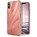 Ringke Flow Designed for iPhone X Case, Wavy Textured Flexible TPU Cover for iPhone X Case, iPhone 10 (Not Compatible with iPhone Xs) - Rose Gold