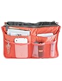 Women Travel Insert Handbag Organiser Purse Large liner Organizer Bag (Orange)