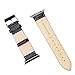 Valkit Compatible Apple Watch Bands 38mm 40mm Genuine Leather Strap Smart Watch Band Bracelet Replacement Wristband with Stainless Steel Adapter Clasp Replacement for Apple iWatch 4 3 2 1, 38MM -Black