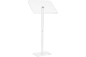 Goyappin Acrylic Podium Stand, Clear Podium,Pulpits for Churches,Transparent Presentation Lectern,for Churches, Weddings, Classroom, Conference ,23.6" L x 15.7" W x 42.3" H