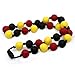 Sensory Oral Motor Aide Chew Necklace for Kids Adults Boys and Girls - Silicone Chewing Beads Jewelry for Autism, ADHD, Biting and Teething Toddlers (Yellow/Red/Black)