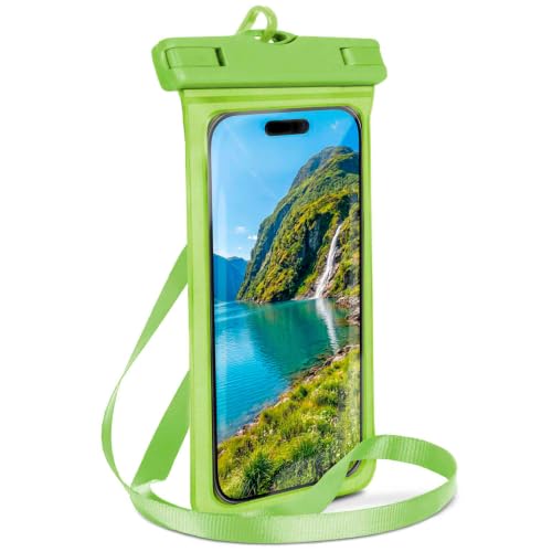 ONEFLOW Funda impermeable para Samsung Galaxy A02s, ventana táctil y cámara, correa y correa para colgar, color verde