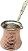 Premium Brass Copper Turkish Coffee Warmer Pot with Handle, Also for Greek Arabic Tea 2-3 People (11oz / 300 mL)