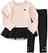 Calvin Klein Baby Quilted Tunic with Leggings Set, Peach, 18 Months