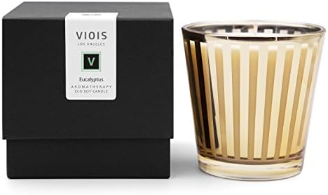 VIOIS, Eucalyptus Aromatherapy ECO Soy Candle. Made in The USA with Pure Essential Oils Blend and All Natural Ingredients. 5.3 OZ NET WT / 150 G