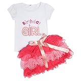 LittleSpring Little Girls' Clothing Set Birthday Size 4