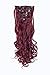 SWACC Women 20 Inches Curly Full Head 7 Separate Pieces Heat Resistance Synthetic Hair Clip in Hair Extensions (Wine Red)thumb 2