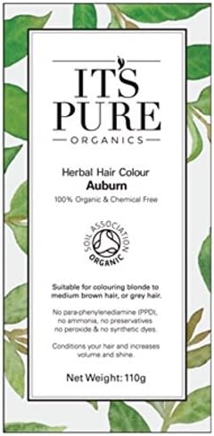 It's Pure Organic Herbal Hair Dye in Auburn 110g, 110 g (Pack of 1)
