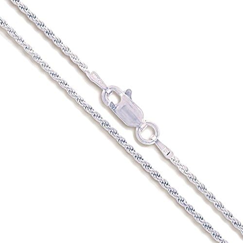 Letter Fashion 20" Silver Necklace Shiny Italian Rope Chain Pure