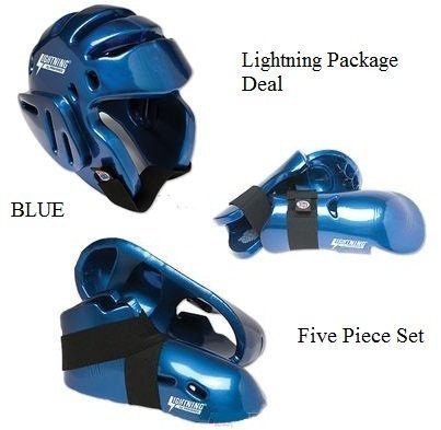 Lightning BLUE Karate Sparring Gear Package Deal - Child Medium