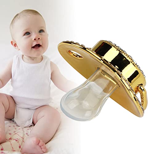 Golden Baby Pacifier, Personalized Pacifier and Pacifier Clip Set, A Z