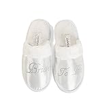 Varsany Clear Bride to Be Spa Slippers Hen Party Wedding Diamante Rhinestone Crystal Hotel Honeymoon Slippers