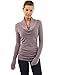 PattyBoutik Women Cowl Neck Ruched Sides Sweater (Lavender Large)