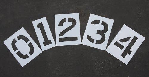Pavement Stencil, 12 in, Number Kit, 1/16 by RAE Paint