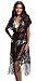 Costyleen Summer Womens Beach Wear Cover up Swimwear Bikini Lace Floral Long Maxi Beach Dress Black S(fits XS-S)